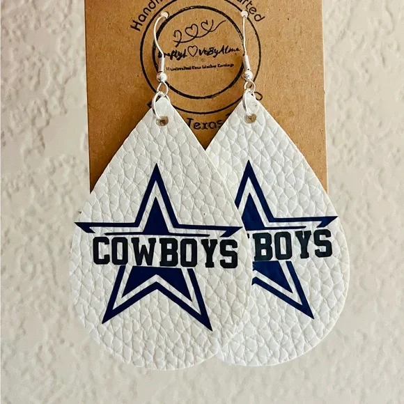 Dallas Cowboy Handmade & Lightweight Earrings - Picture 3 of 4